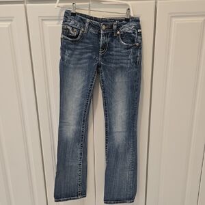 Miss Me Medium Blue Bootcut Jeans with Fading